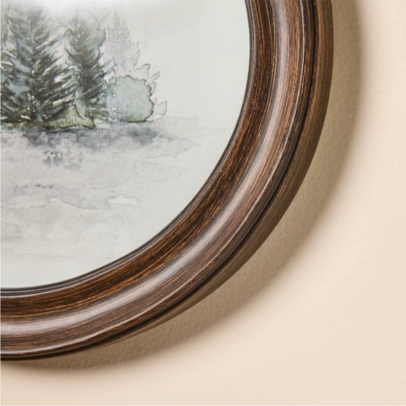Hearth & Hand Brown Framed Watercolor Evergreen Wall Art - Picture 3 of 9